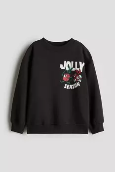 Толстовка с принтом H&M, черный