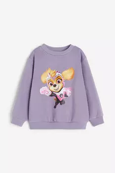 Толстовка с принтом H&M, фиолетовый