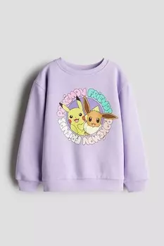 Толстовка с принтом H&M, фиолетовый