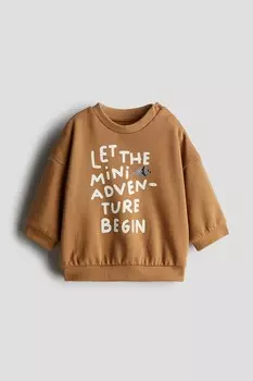 Толстовка с принтом H&M, коричневый