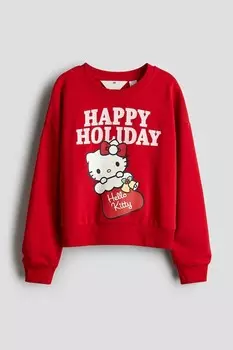 Толстовка с принтом H&M, красный
