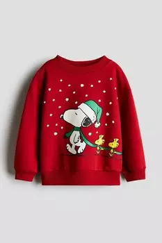 Толстовка с принтом H&M, красный