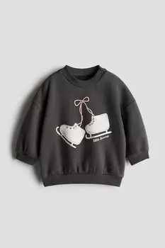 Толстовка с принтом H&M, серый