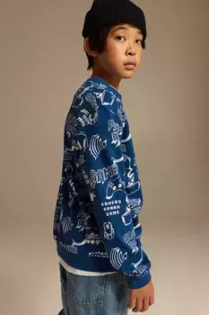 Толстовка с принтом H&M, синий