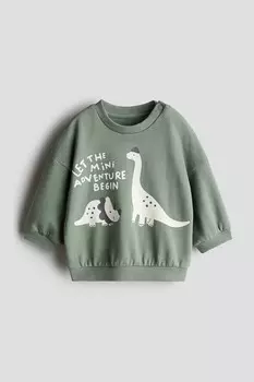 Толстовка с принтом H&M, зеленый