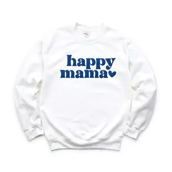 Толстовка с принтом Happy Mama Puff Simply Sage Market, белый