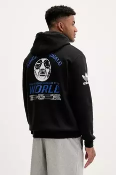 Толстовка с принтом худи Adidas Originals, черный
