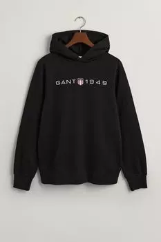 Толстовка с принтом и графикой GANT, черный