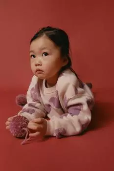 Толстовка с принтом и стразами ZARA, экрю