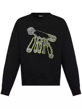 Толстовка с принтом Medusa Safety Pin от Versace, черный