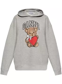 Толстовка с принтом медведя GANNI, серый