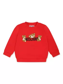 Толстовка с принтом «Медвежонок Тедди» Moschino Kids, красный