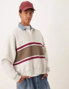 Толстовка с принтом местоположения Abercrombie & Fitch сзади белого цвета