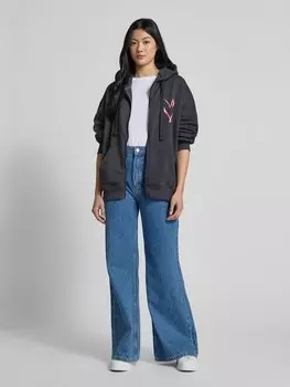 Толстовка с принтом miss goodlife, антрацит