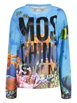 Толстовка с принтом Moschino, синий