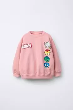 Толстовка с принтом " мстители " marvel ZARA, цвет Faded pink