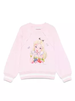 Толстовка с принтом мультфильма Monnalisa x Disney, розовый