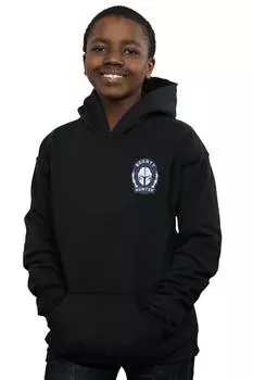 Толстовка с принтом на груди и значком Мандалорского охотника за головами Star Wars, черный