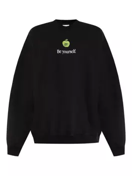 Толстовка с принтом яблок VETEMENTS, черный