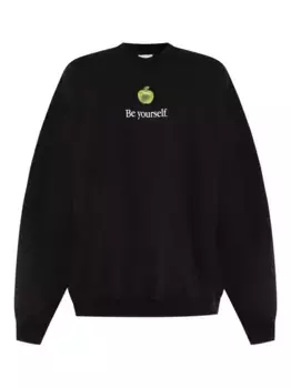 Толстовка с принтом яблок VETEMENTS, черный