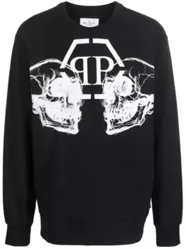 Толстовка с принтом Skull Philipp Plein, черный