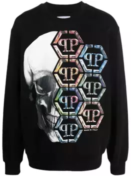 Толстовка с принтом Skull Philipp Plein, черный