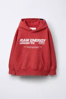 Толстовка с принтом слогана ZARA, красный