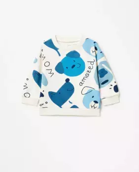 Толстовка с принтом собаки Sfera, синий