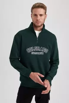 Толстовка с принтом спереди Defacto, зеленый