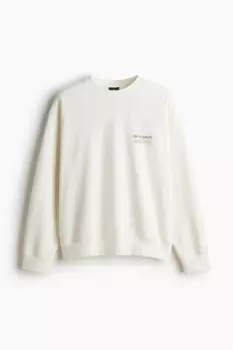 Толстовка с принтом свободного кроя H&M, белый