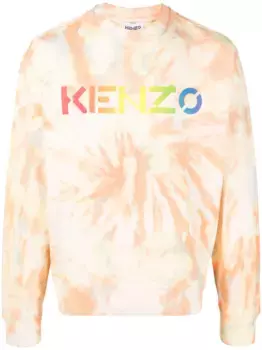 Толстовка с принтом тай-дай и логотипом KENZO, оранжевый