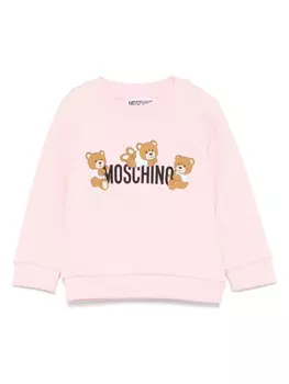 Толстовка с принтом Teddy Bear Moschino Kids, розовый