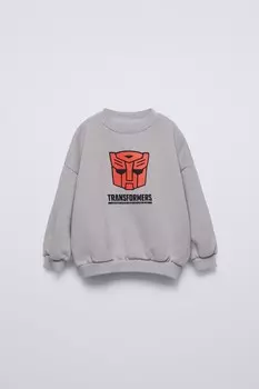 Толстовка с принтом transformes hasbro ZARA, серый