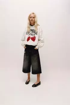 Толстовка с принтом в виде воздушного шара ZARA, устрично-белый