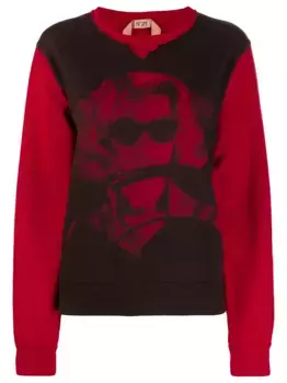 Толстовка с принтом Woman N21, красный