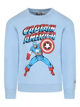 Толстовка с принтом x Marvel MC2 Saint Barth Kids, синий