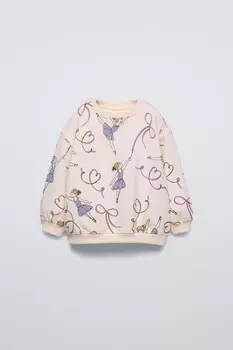 Толстовка с принтом ZARA, экрю