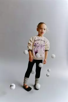 Толстовка с принтом ZARA, экрю