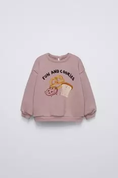 Толстовка с принтом ZARA, цвет dusty mauve