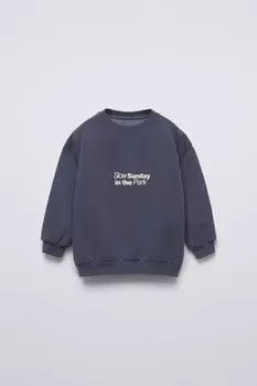Толстовка с принтом ZARA, голубой