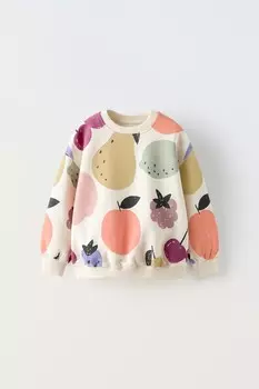 Толстовка с принтом ZARA, разноцветный