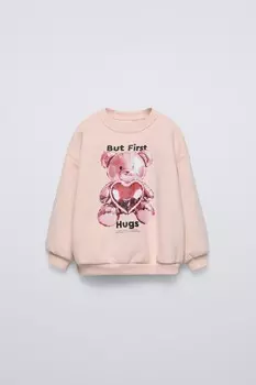 Толстовка с принтом ZARA, розовый
