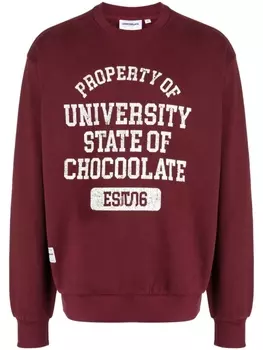 Толстовка с приспущенными плечами и логотипом CHOCOOLATE, красный