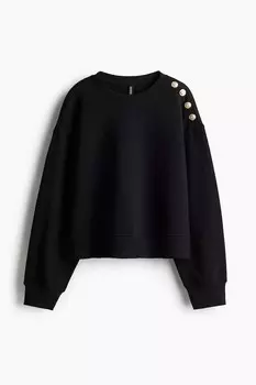 Толстовка с пуговицами H&M, черный