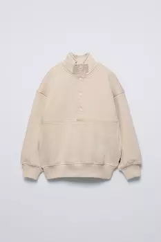 Толстовка с пуговицами ZARA, экрю