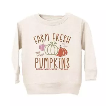 Толстовка с ярким рисунком Farm Fresh Pumpkins для малышей The Juniper Shop, цвет Natural