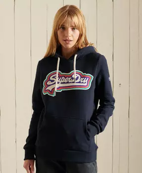 Толстовка с радугой и винтажным логотипом Superdry, синий
