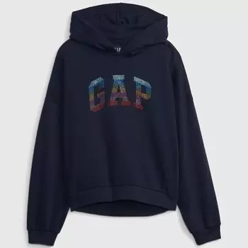 Толстовка с разноцветным логотипом из страз Gap, синий