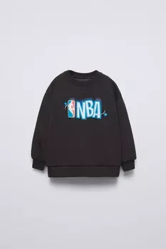 Толстовка с рельефным принтом nba teams ZARA, черный