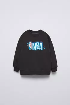 Толстовка с рельефным принтом nba teams ZARA, черный